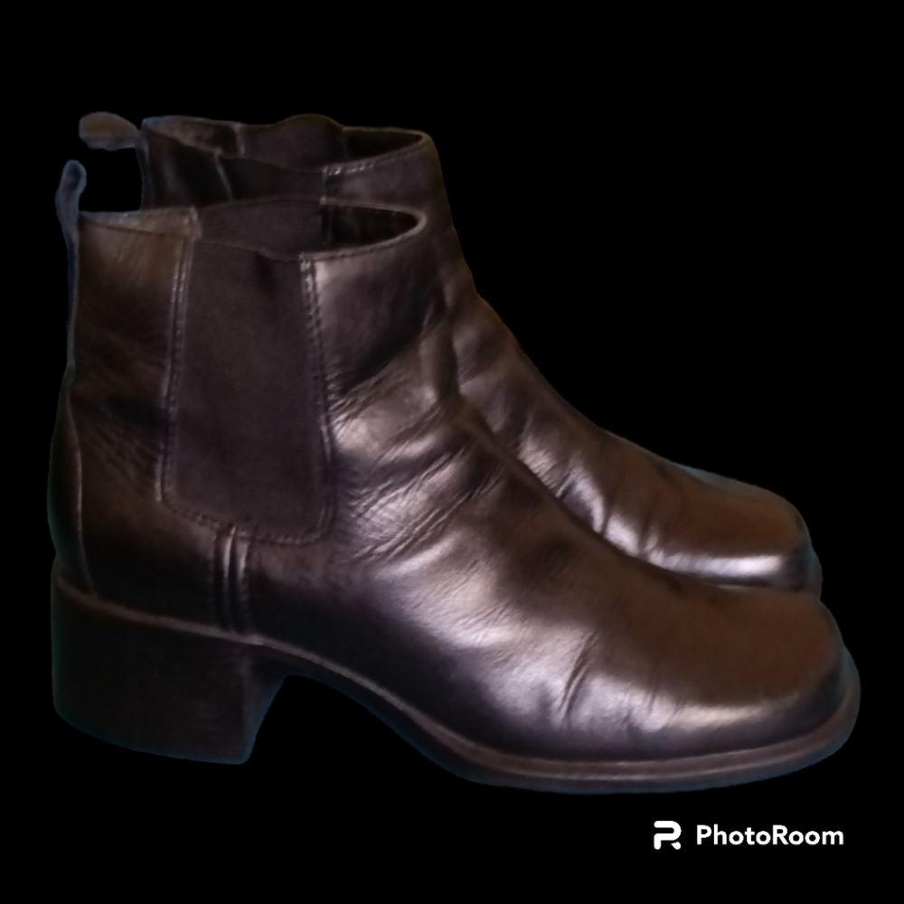Clark's Black Leather Ankle Boots